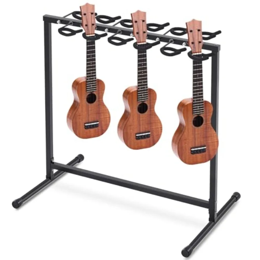 

Zonon 12-Space Ukulele Stand Rack with Padded Hooks for Home Band Studio Stage Multifunctional Guitar Bass Display Holder Space