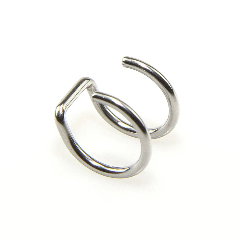 

4PCS Stainless Steel Nose Clip Ring Piercing Body Jewelry Nostril Hoops Piercing Decor Ear Clip(Black+Golden+Steel Color