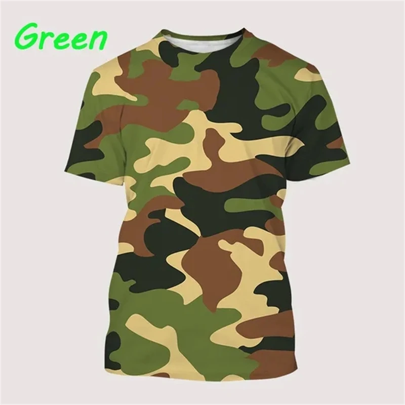 Casual 3D Printed Fashion Camouflage Style Men\'s Round Neck Short Sleeve Tops T Shirts Streetwear Cheap High Quality T-shirts