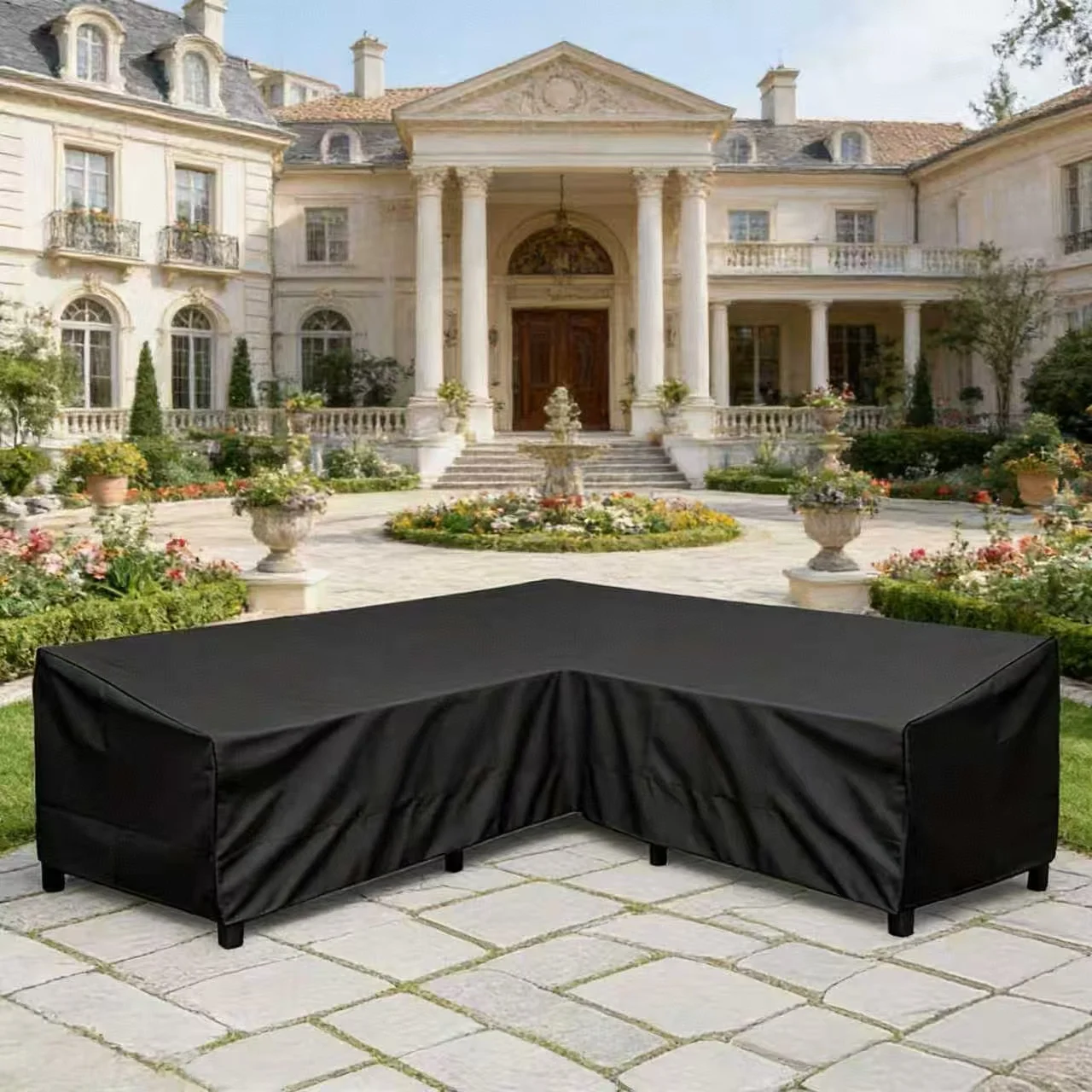 

L-shaped outdoor furniture cover four-season protection anti-UV for courtyard garden sofa