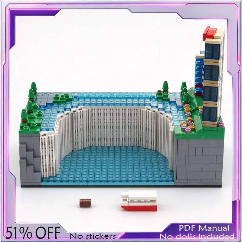 1710PCS Giant Waterfall Landscape Model Custom Building Blocks Scenic Canyon River Architecture Assembly Kit Toy Display Gift