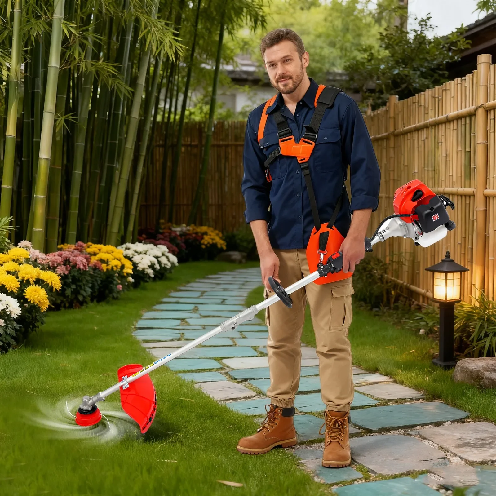 Garden Hedge Trimmer 517cc Gas Powered Pole Saw Brush Cutter Extended Cutting Span Heat Dissipation Ducts