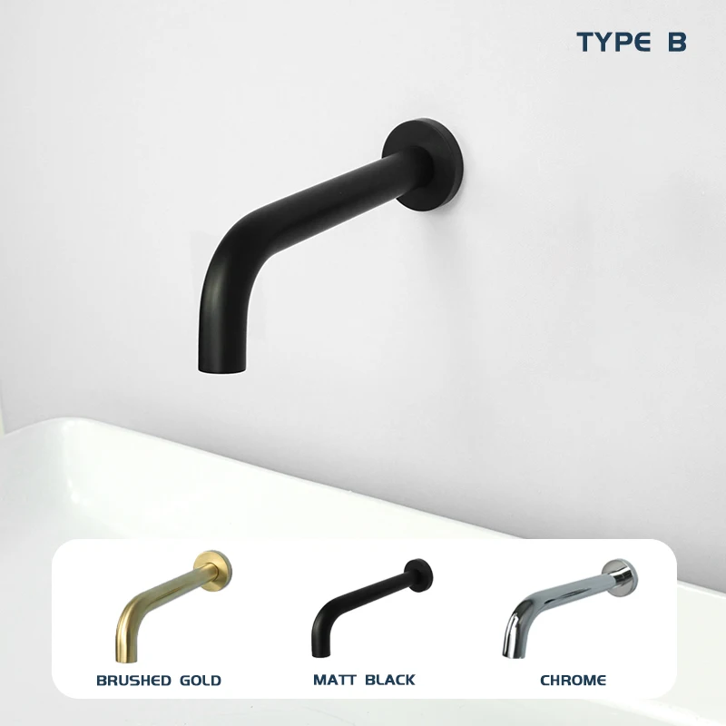 

High Quality Brass Faucet Outlet Wall Mounted Basin Tap Spout Bathtub Shower Faucet Free Rotate Round Square Folding Spout