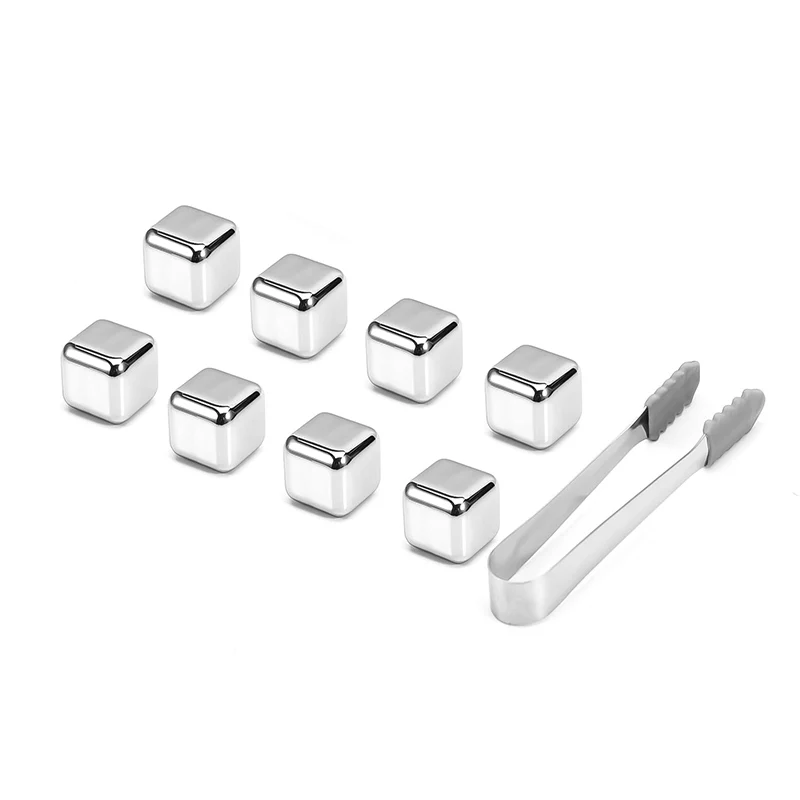 Whiskey Stones Reusable Stainless Steel Ice Cube Best Bourbon Gift for Men Metal Ice Cube for Whiskey Vodka Drink Juice