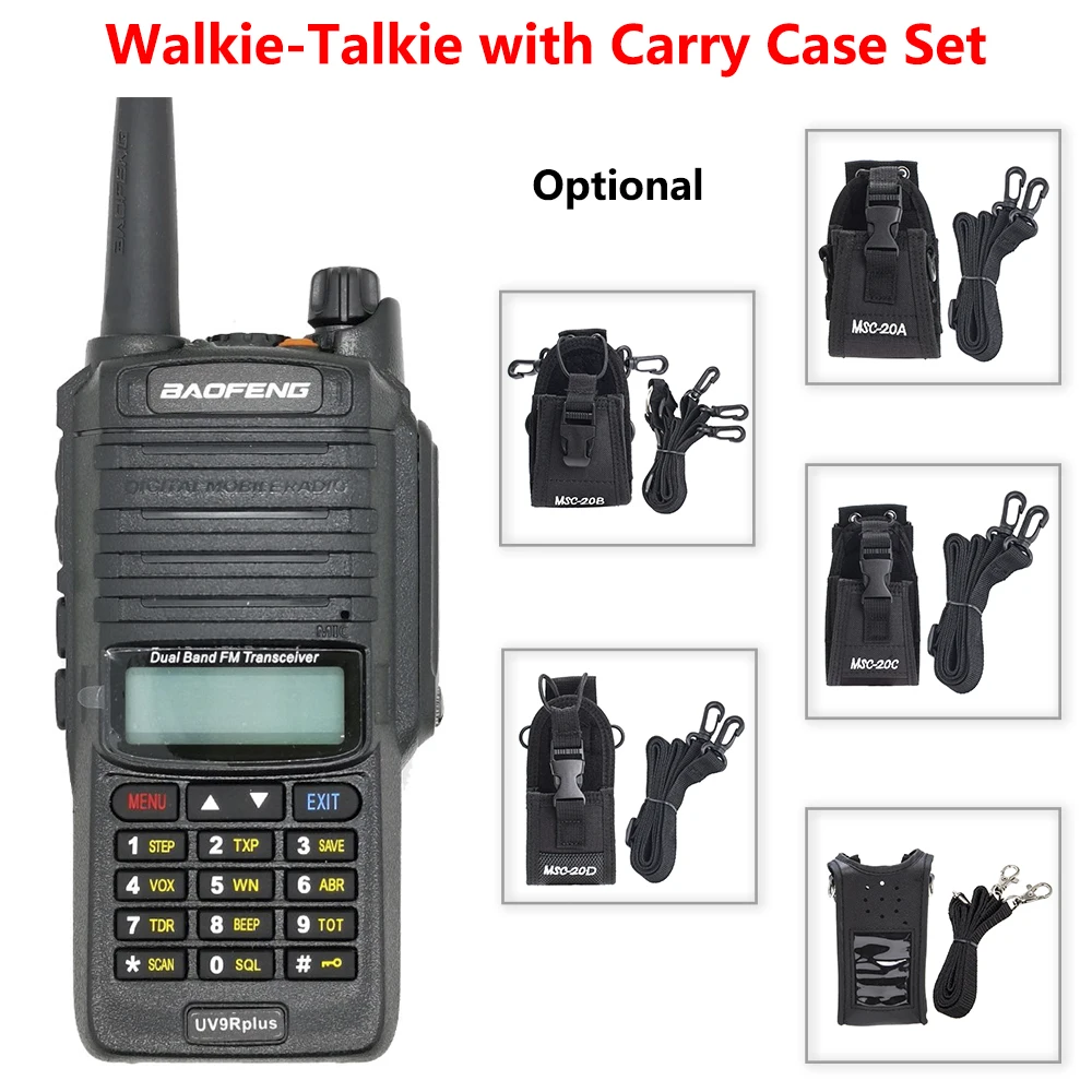 

Baofeng UV-9R Plus IP68 Waterproof Walkie Talkie High Power CB Ham Radio 10KM Transceiver Optional 5 Types Pouch Case