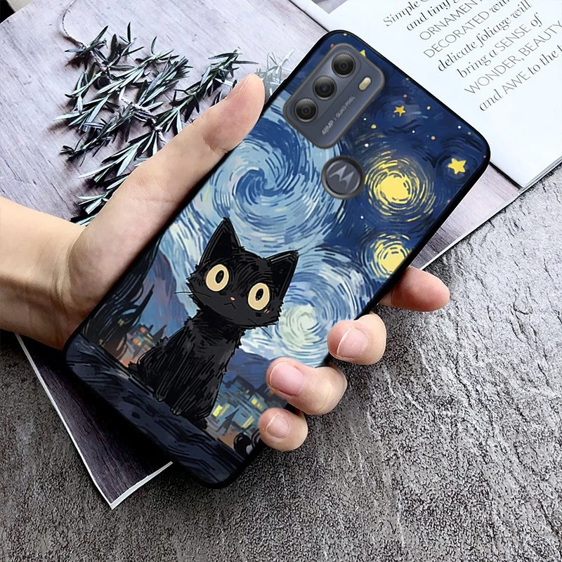 Van Gogh Gustav Klimt Mona Lisa Cat Case For Moto G84 G22 G32 G42 G52 G62 G53 G72 G60 G60S G100 G10 G20 G30 G13 G50 G 5G G Pure