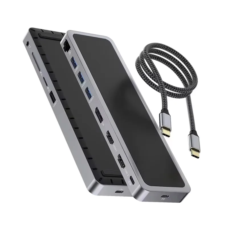 12-in-1 Multi Port Function Type-C Power Adapter 100W C-type Hub 3.0 Laptop 12 in 1 En One Usb Type C Hub DP