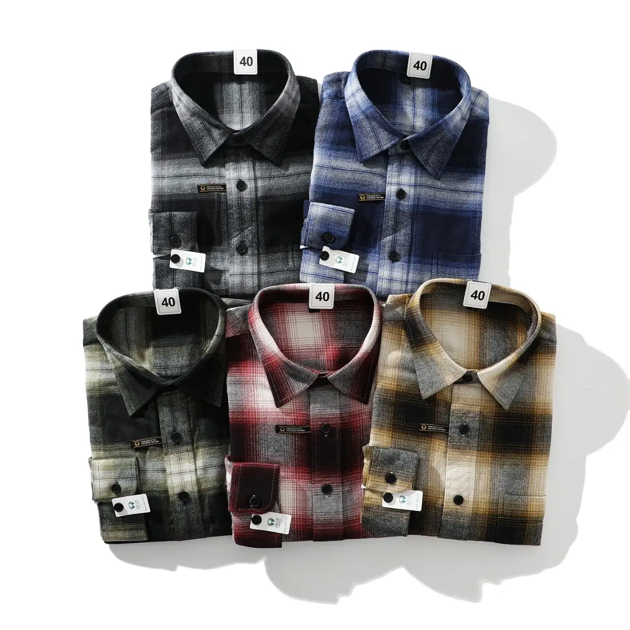 Heren Casual Plaid Lang Sve irt 00% Katoen Volledig ind Stand Fit Ademend Jeugdkleding Herfst Winter Nieuw Sle Try Roo...