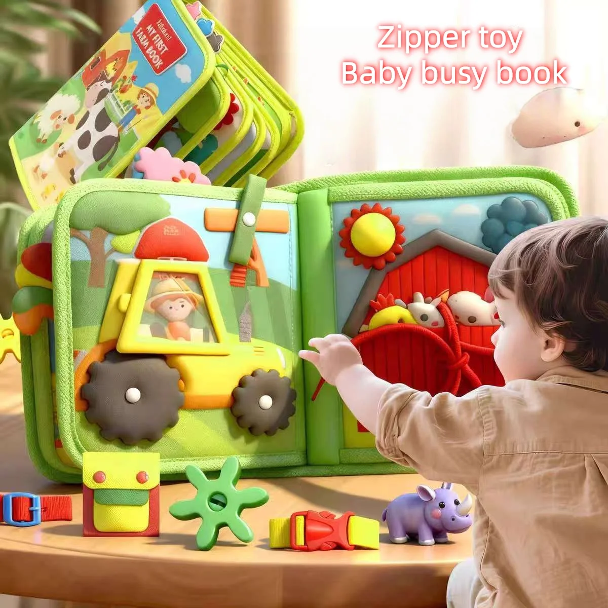 Felt Learning Board Baby Enlightenment Learning Teaching Aid Dressing Button Montessori Early Education Children's Toy Busy Book