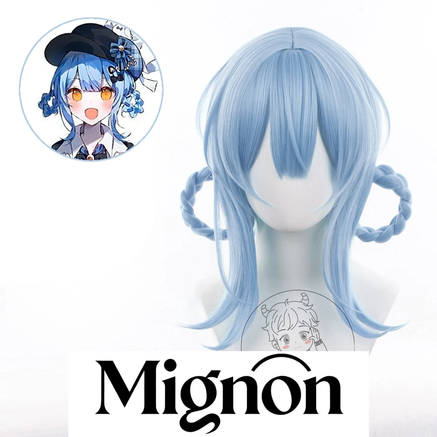 The Magical Girl's Witch Trial Shirley Orange Cosplay Wig Detachable Hair Ring Short Hair Halloween Gift
