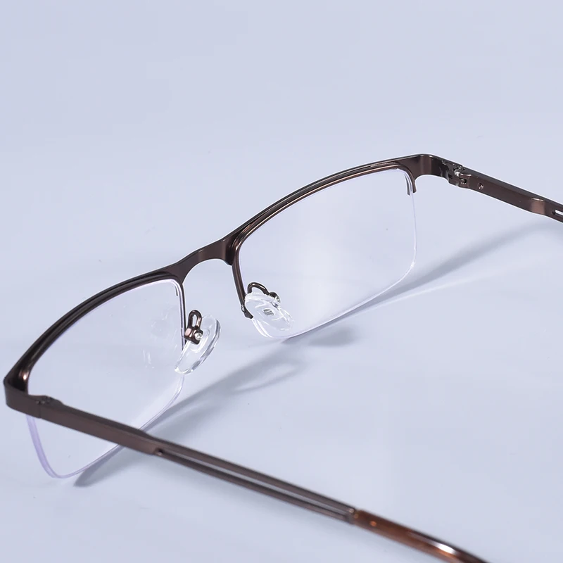 2025 männer Blau Licht Blockieren Lesebrille Metall Halb Rahmen Brillen Mit Frühling Scharnier Computer Reader + 125 + 175 – Detail 24