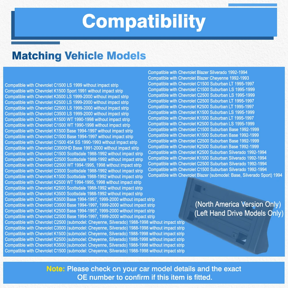 Für Chevrolet GMC C1500 C2500 C3500 K1500 K2500 K3500 GMC Yukon Frontschürze Kennzeichen Montage Halterung GM1068102 15990676 – Detail 15