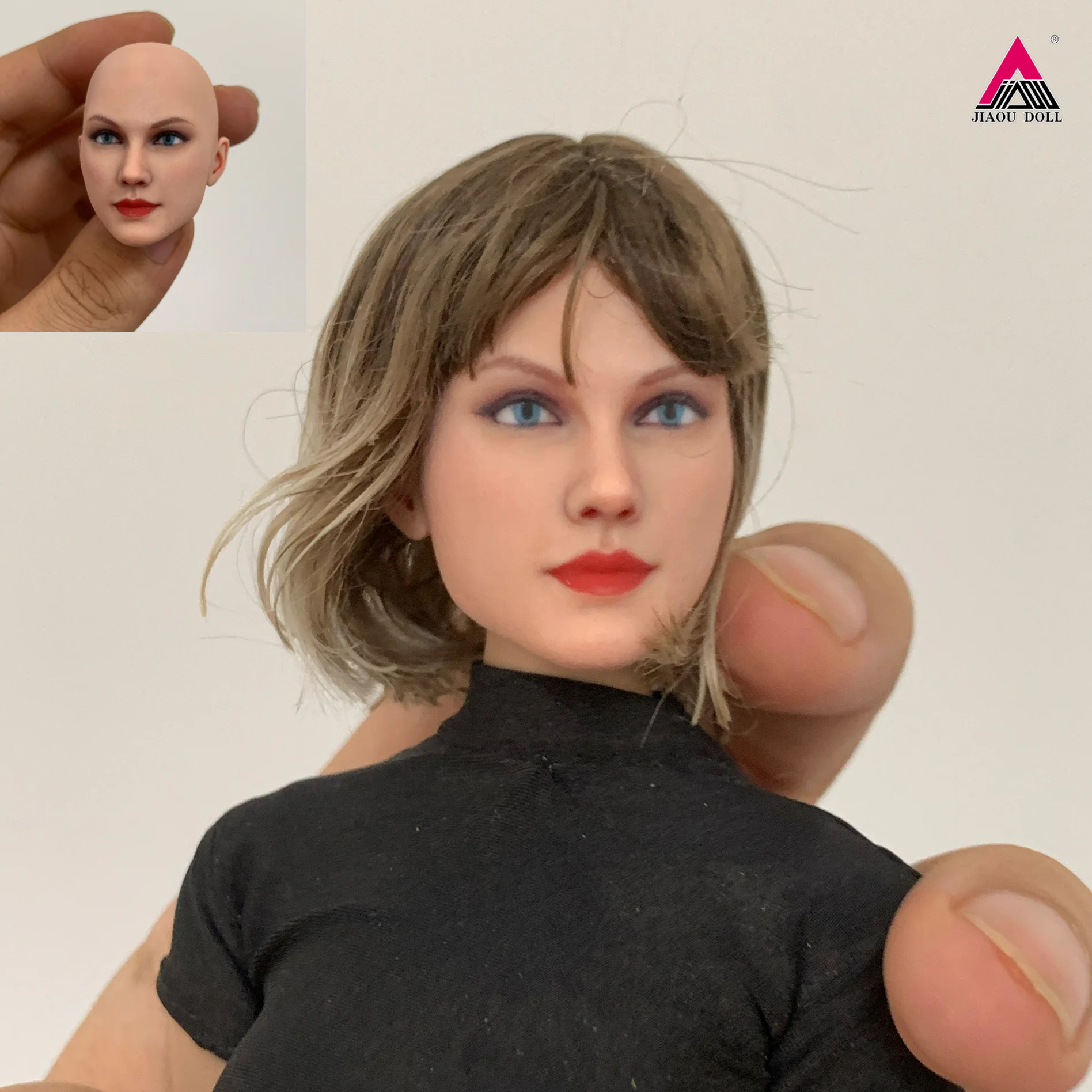 

1/6 1/12 Scale America Singer Beauty Girl Head Painted Resin Model For 12'' 6'' Female Soldier Action Figure Body Doll