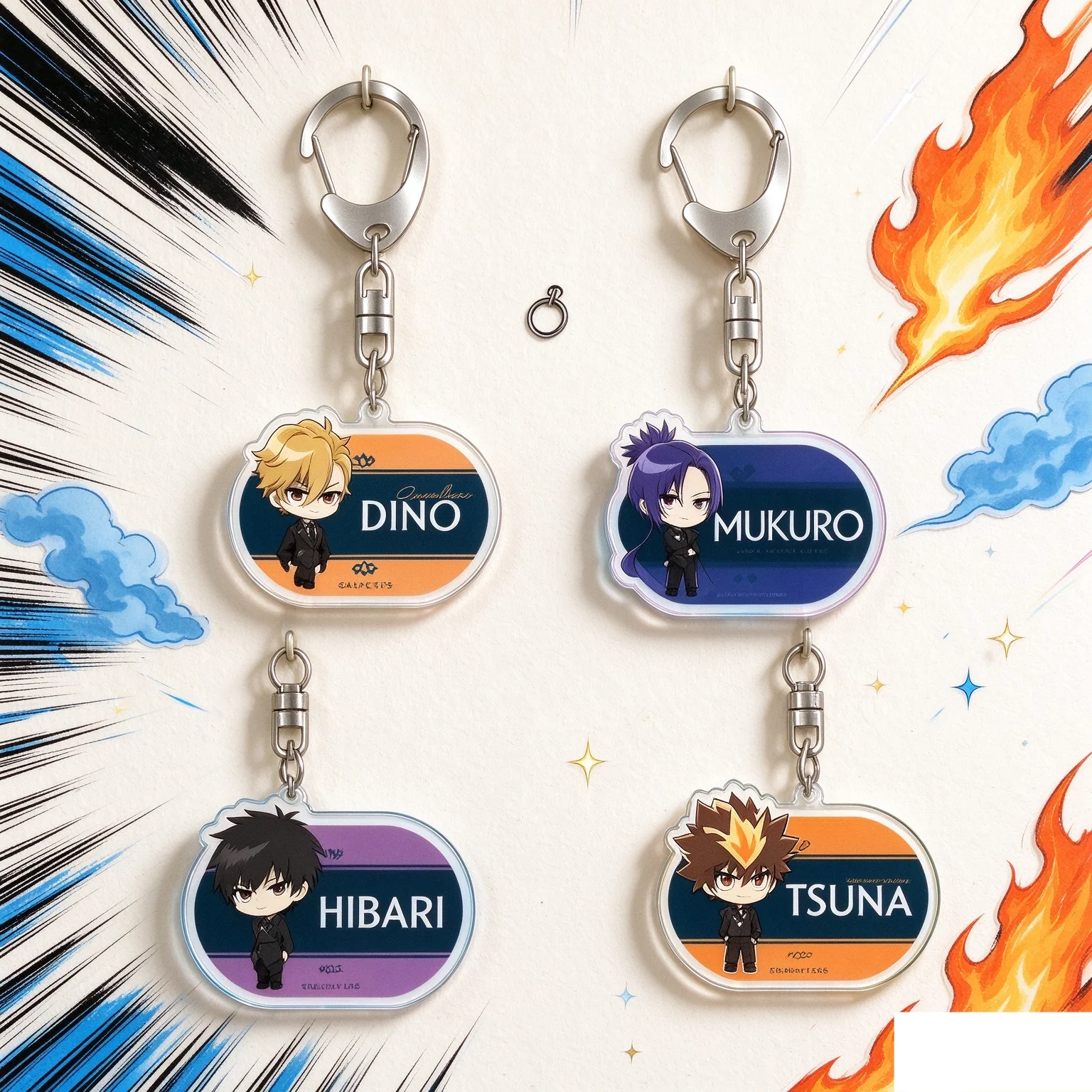 New Style 6cm Anime Katekyo Hitman Reborn! Goods Desk Acrylic Stand Figure Display Anime Keychain Decoration Ornament Accesorios