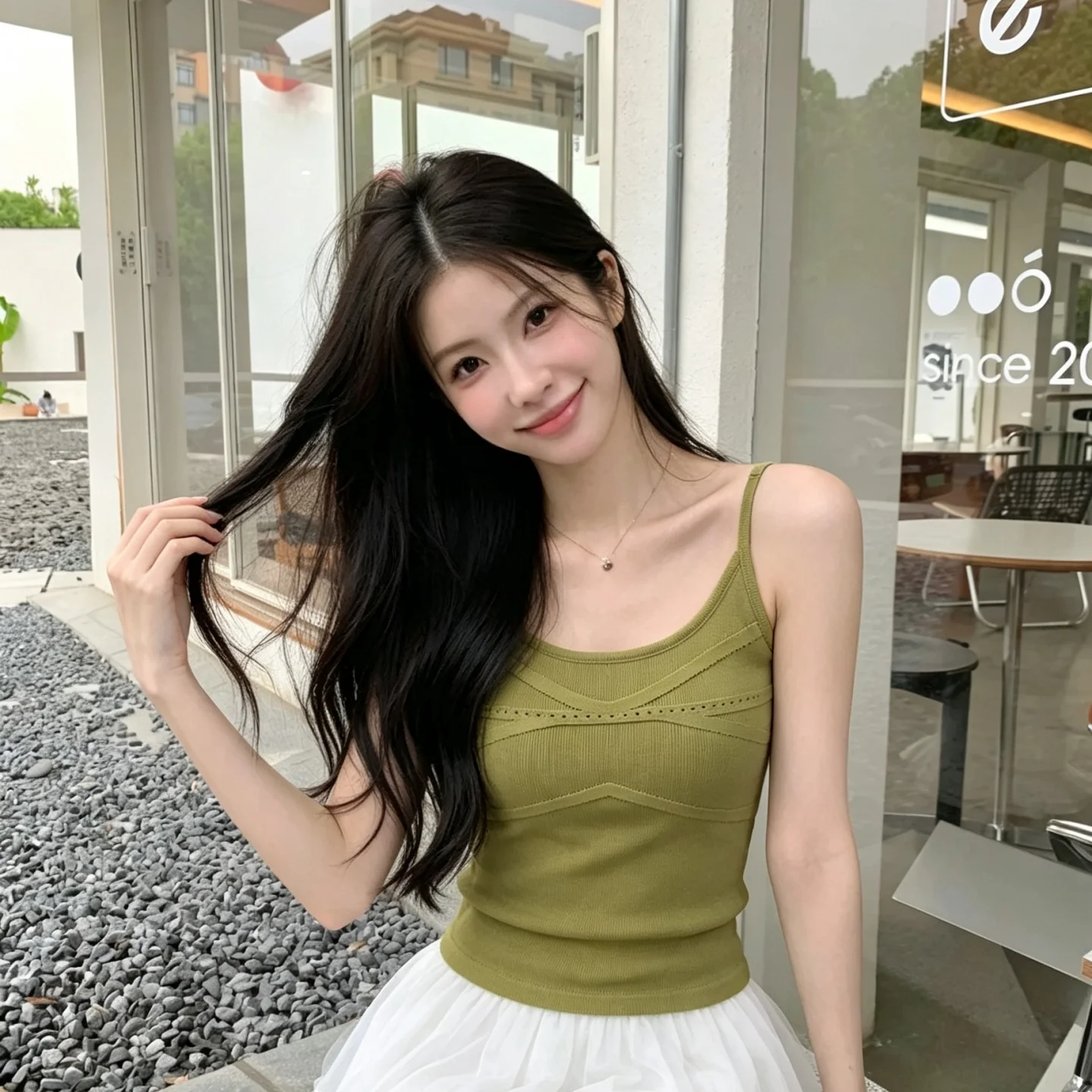 Summer New Spicy Girl Adjustable Strap V-Neck Cami Top, Slim Fit Inner Wear Cropped Tops for Fashion Women Sexy Girl Outfit - view 2