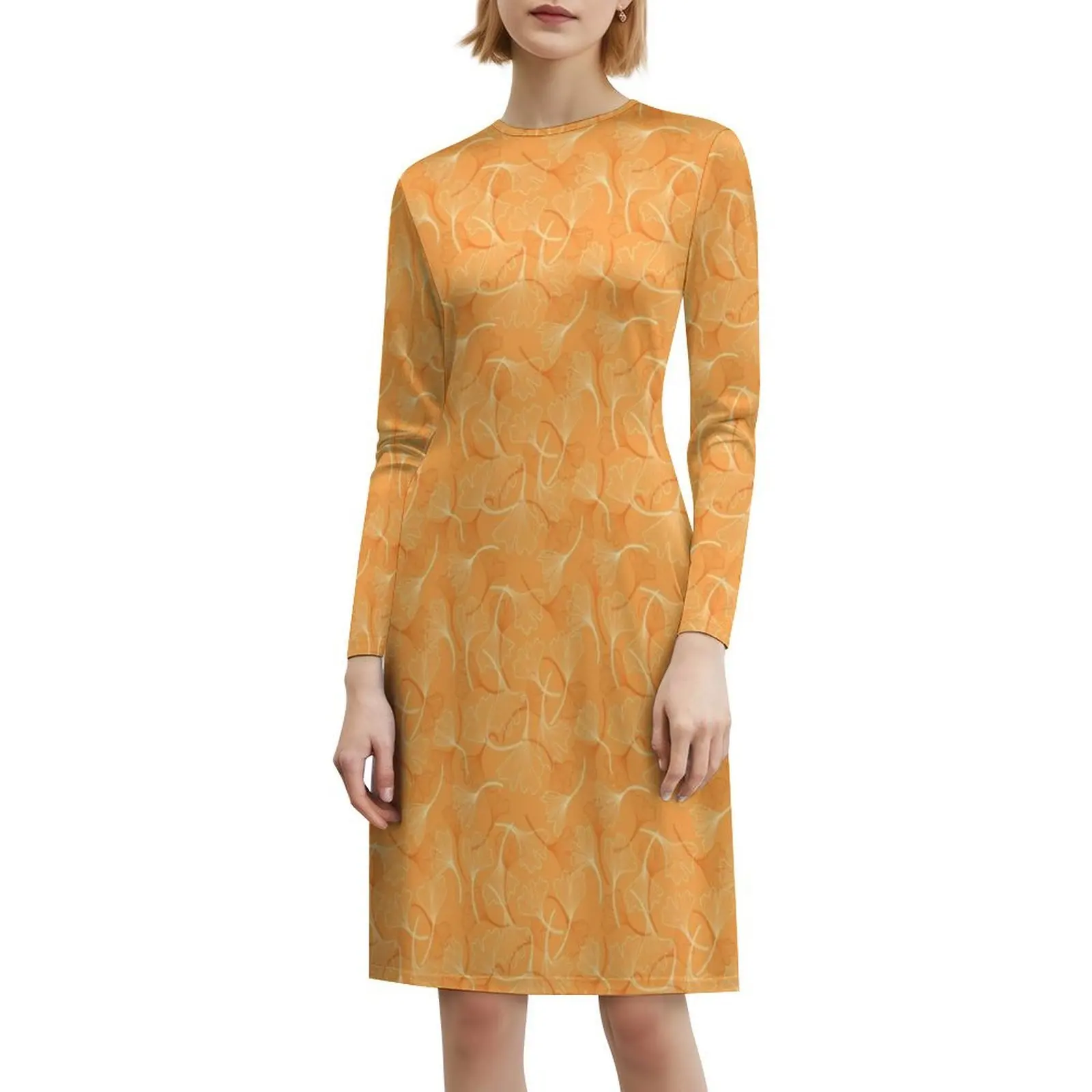 Feliz Ginkgo Biloba |   Vestido de férias sexy com padrão botânico para mulheres, festa de praia, aniversário, mini vestido ginkgo biloba botânico