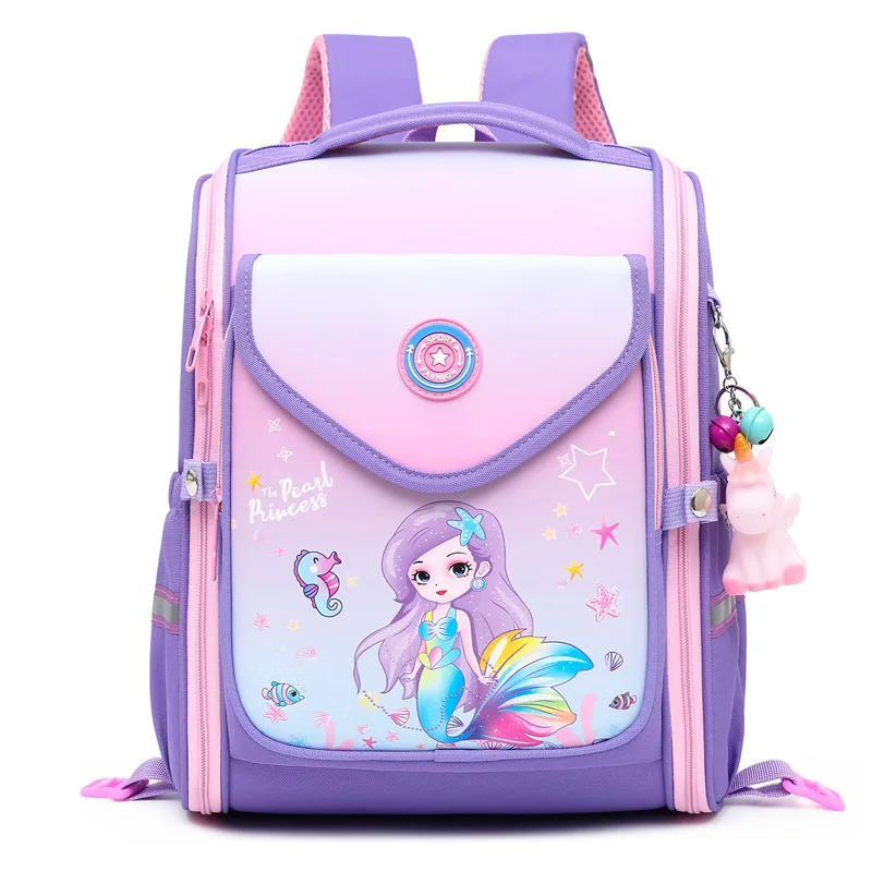 3D Orthopädische Schule Rucksäcke Für Mädchen Cartoon Meerjungfrau Wasserdichte Grundschule Taschen Kinder Satchel Rucksack Mochila Escolar