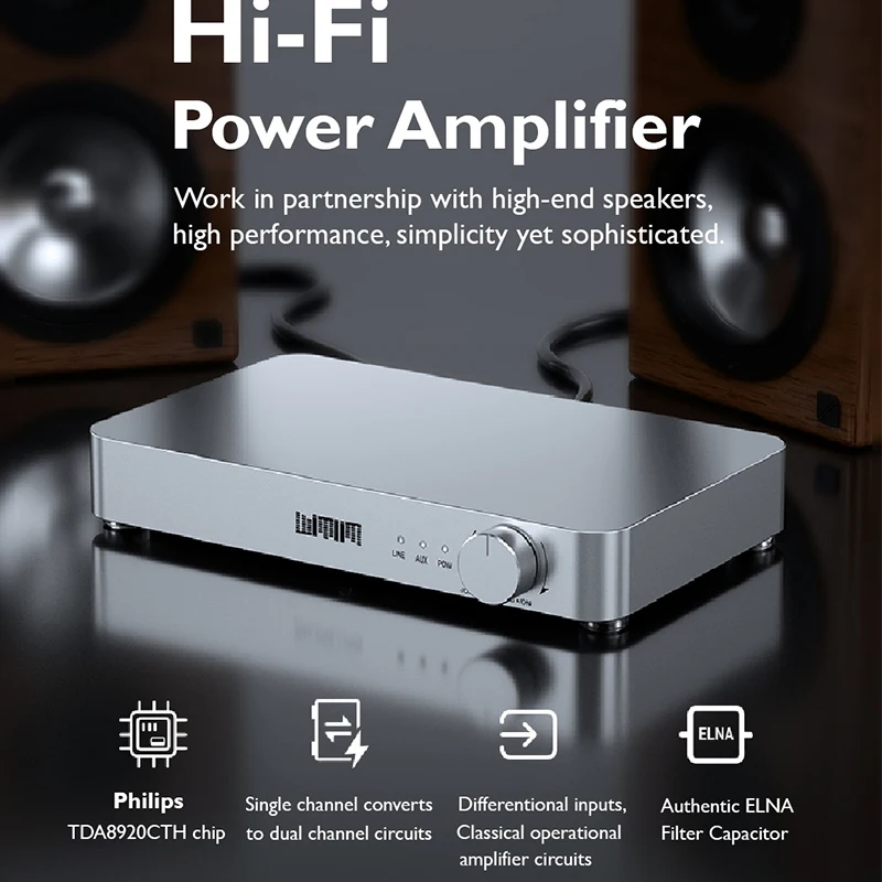 W520P HIFI Audio Amplifier Hi-Fi Class D Digital Amplifier Audio Amplifier To Bluetooth DAC & Audio Player