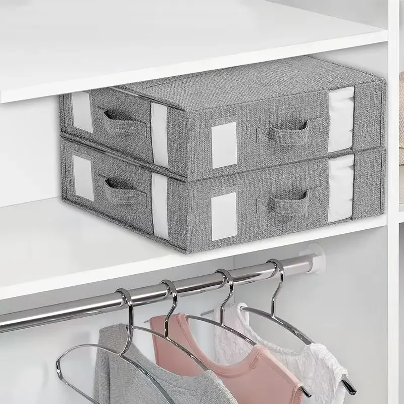 Foldable Closet Storage Bins Bed Sheet Storage Box Clothing Fabric Sheet Wardrobe Blanket Quilt Cover Non-Woven Storage Box