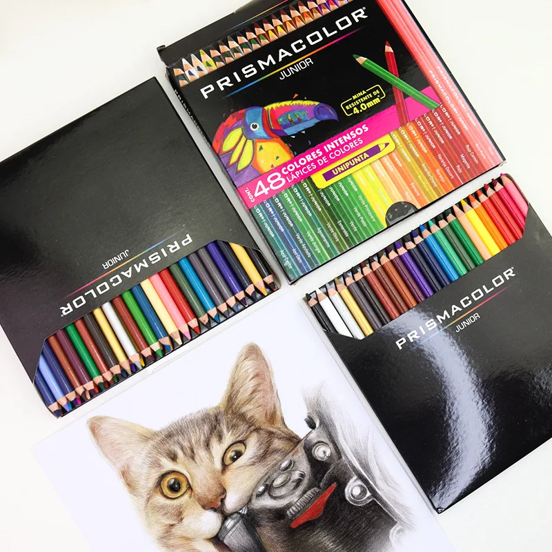 Imagem -02 - Prismacolor Óleo Colorido Desenho Lápis Conjunto Lápis de Cor de Madeira para Esboço Escolar Estudante Arte Suprimentos Giz de Lápis 12 24 36 48 Cores