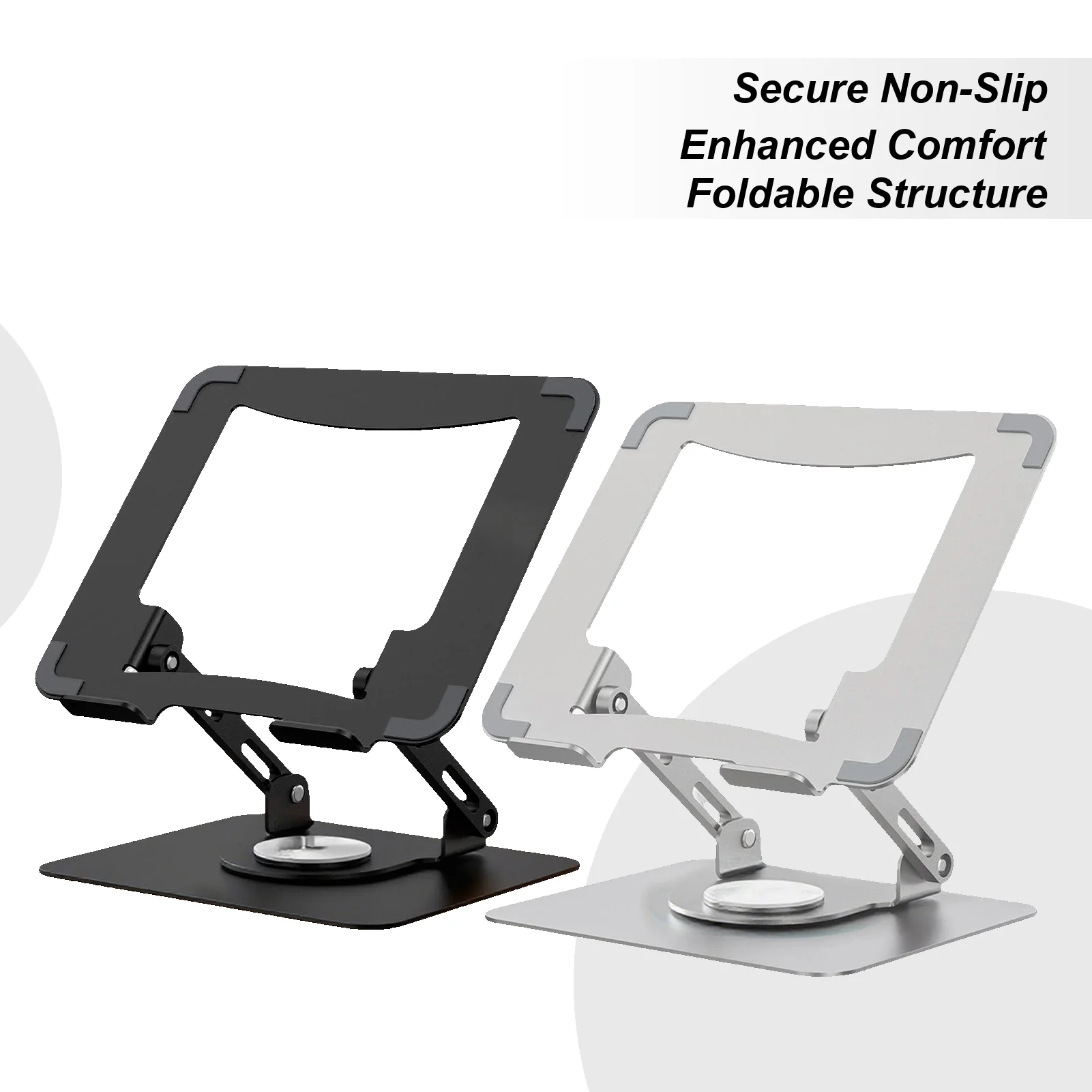 

Складная подставка для ноутбука с вращающимся на 360 градусов основанием, регулируемый угол и высота, подходит для ноутбуков/планшетов 14-17,3 дюйма