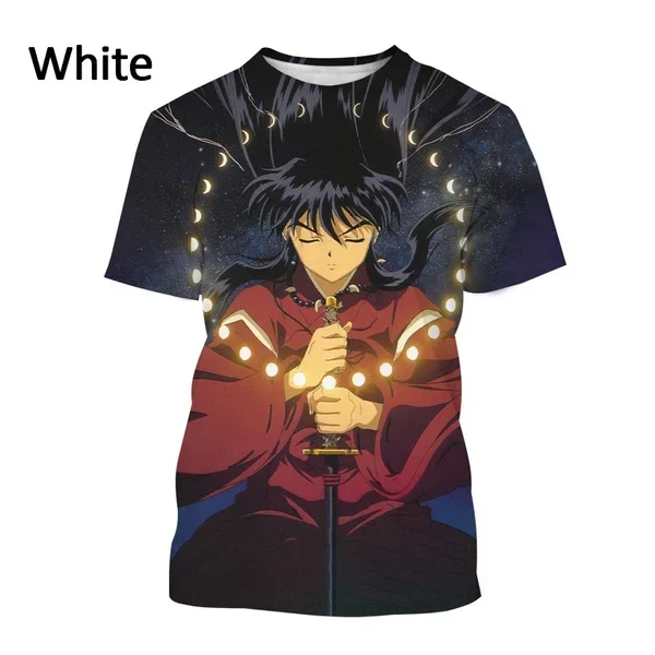 Summer Anime Inuyasha 3D Printing Personalized T-shirt Men and Women Japanese Harajuku Style Casual Round Neck Short-sleeved