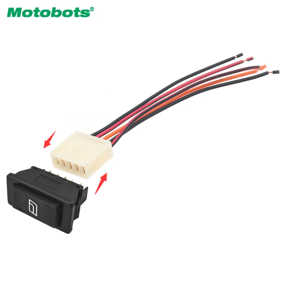 

Универсальный 5-контактный автомобильный переключатель стеклоподъемника 12 В/24 В, 20 А с проводным кабелем индикатора зеленой подсветки