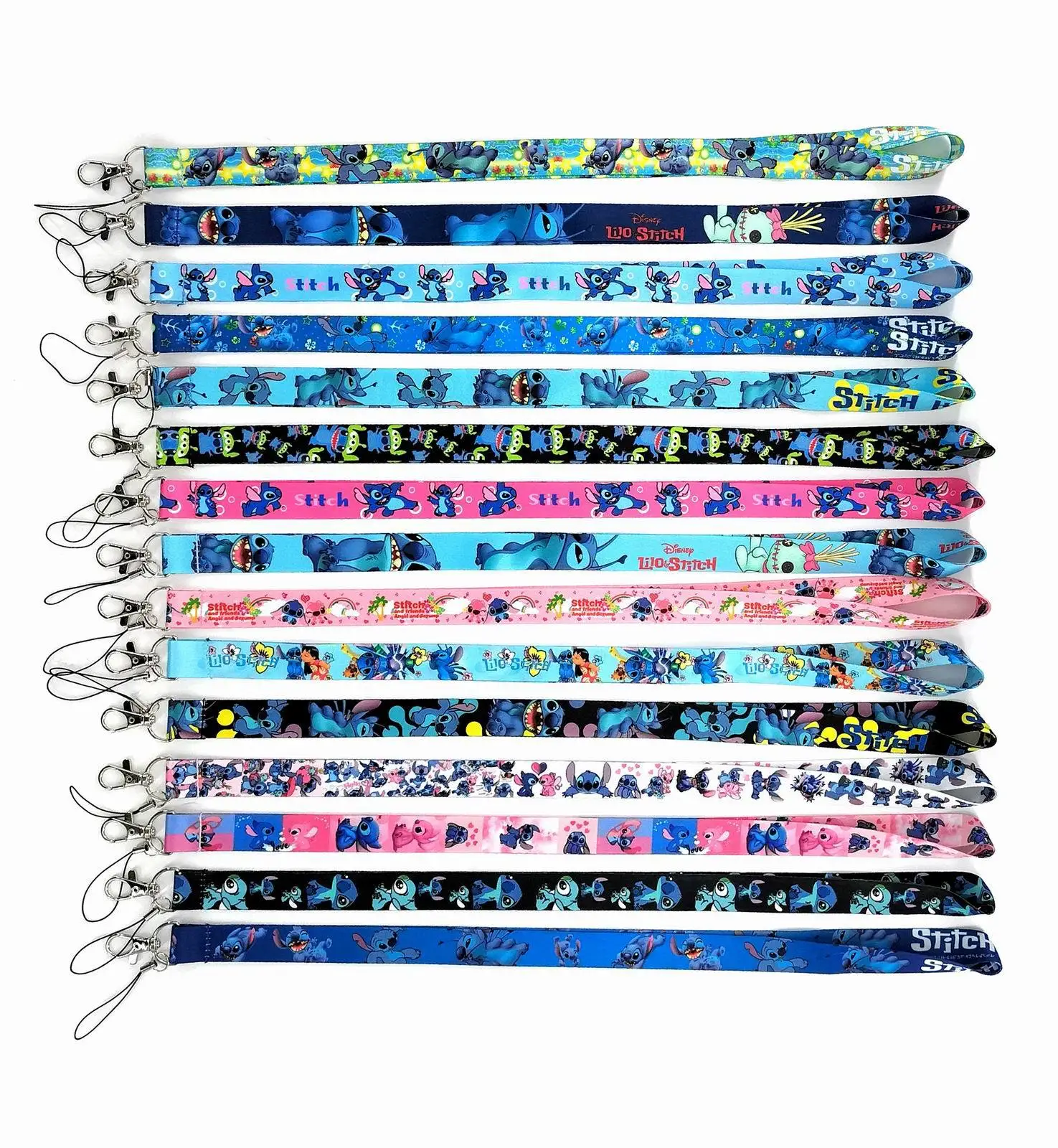 Disney Lilo & Stitch Keychain Lanyard For Keys ID Badge Holder Keyring DIY Hang Rope Neck Strap Mobile Phone Accessories Gifts