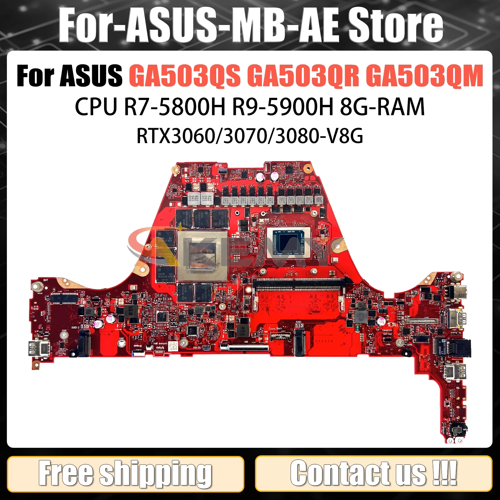 

Материнская плата GA503QM для ASUS ‎ ROG GA503QS GA503Q GA503QR Материнская плата ноутбука Процессор R7 R9 8 ГБ ОЗУ RTX3060/RTX3080/RTX3070-V8G