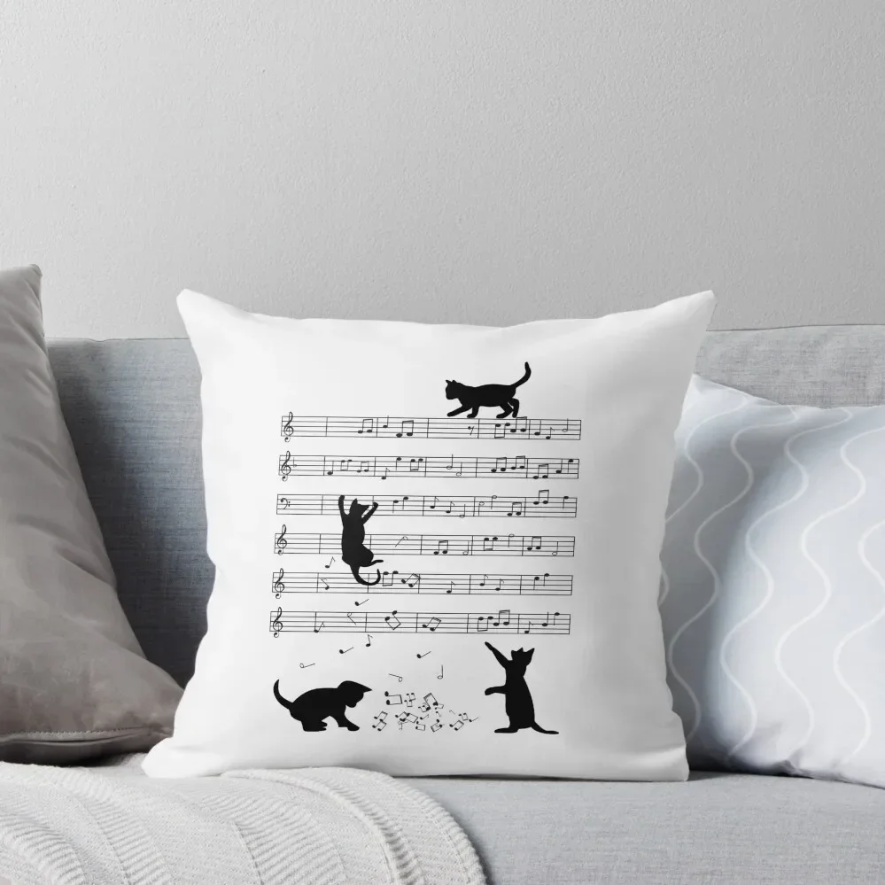 Cats Music notes Throw Pillow Pillowcases Christmas Covers Throw Pillow Pillow