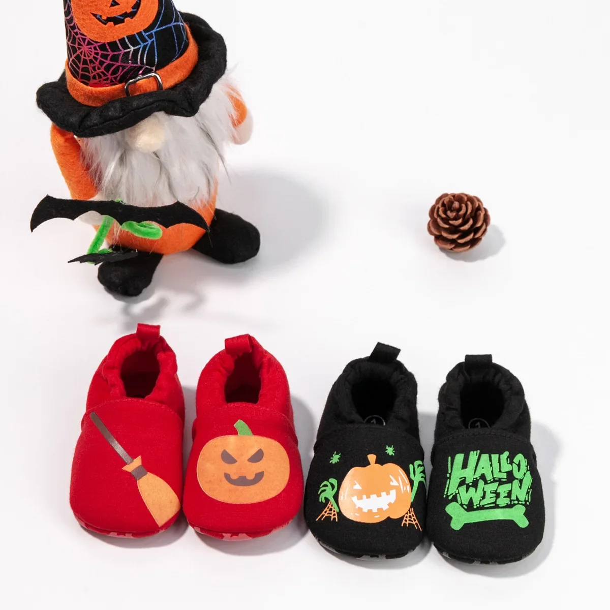 Halloween Baby Shoes Luminous First Walker Cartoon Pumpkin Alphabet Print Floor Shoes Indoor Newborn Not Easy To Drop Crib Shoes