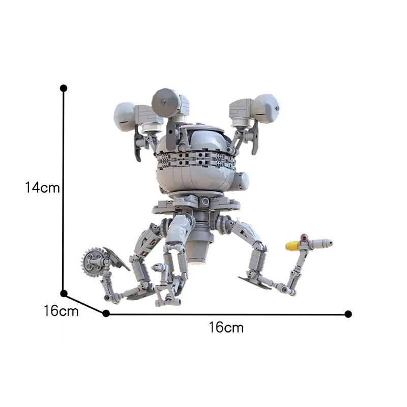 Eyebot Robot Bricks Refuges Games Mr. Handy Radiation MOC Building Block Model 76 Series Modular Robot DIY Set Kids Toy Gift