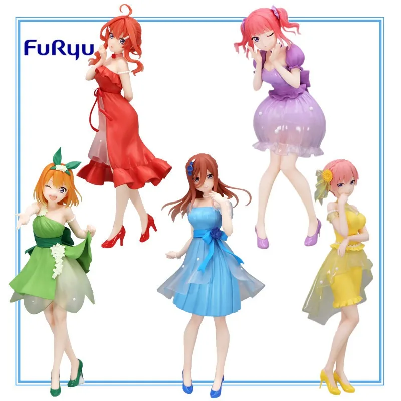 FuRyu Trio-Try-iT The Quintessential Quintuplets Nakano Ichika Nino Miku Yotsuba Itsuki Pastel Dress PVC Anime Action Figure Toy