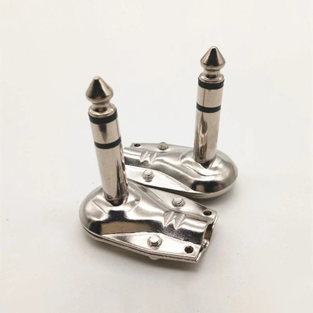 4pcs/kit 6.35mm 1/4 Inch Stereo TRS Right Angle Guitar Flat Male Connector Suitable For Making Patch Cables Audio Connector