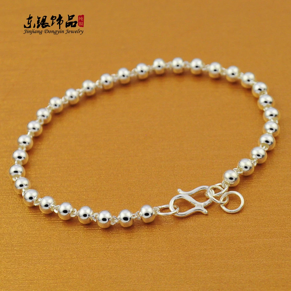 S990 sterling silver round Buddha bead bracelet baby adult male and female students couple models children's transfer beads