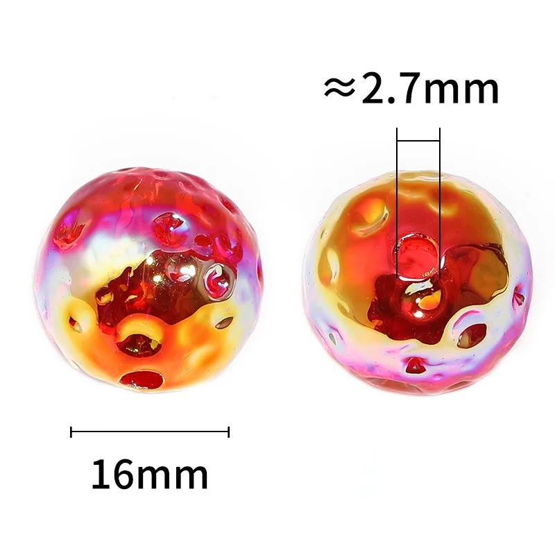 DIY Jewelry Findings 100pcs 16mm AB Glitter Colors Round Acrylic Plastic Ornament Accessories Gumball Beads Bubblegum Necklace