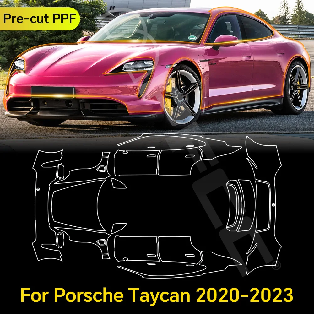 

For Porsche Taycan 2020-2023 TPU Paint Protection Film Clear Bra Pre-cut PPF Car Body Anti-Scratch Resistant Self-adhesive Cover