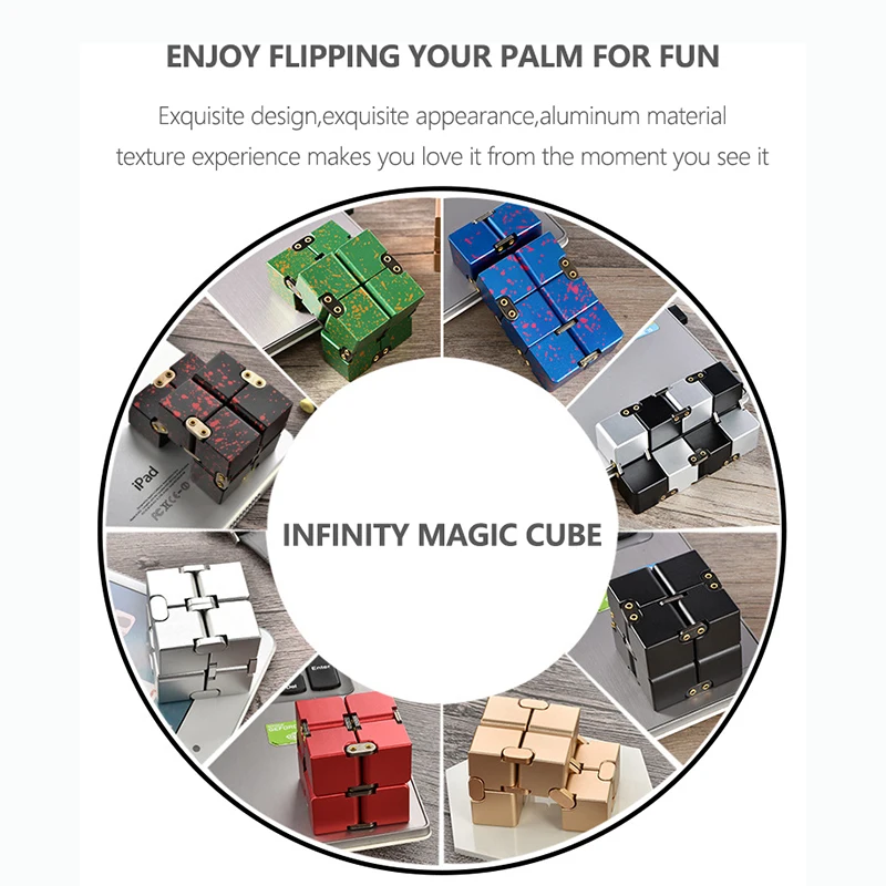 Adult Kid Juguetes De Adultos Cubo Infinito Metal Magic Infinite Infinity Cube Fidget Toys For Adults Promotional Gift