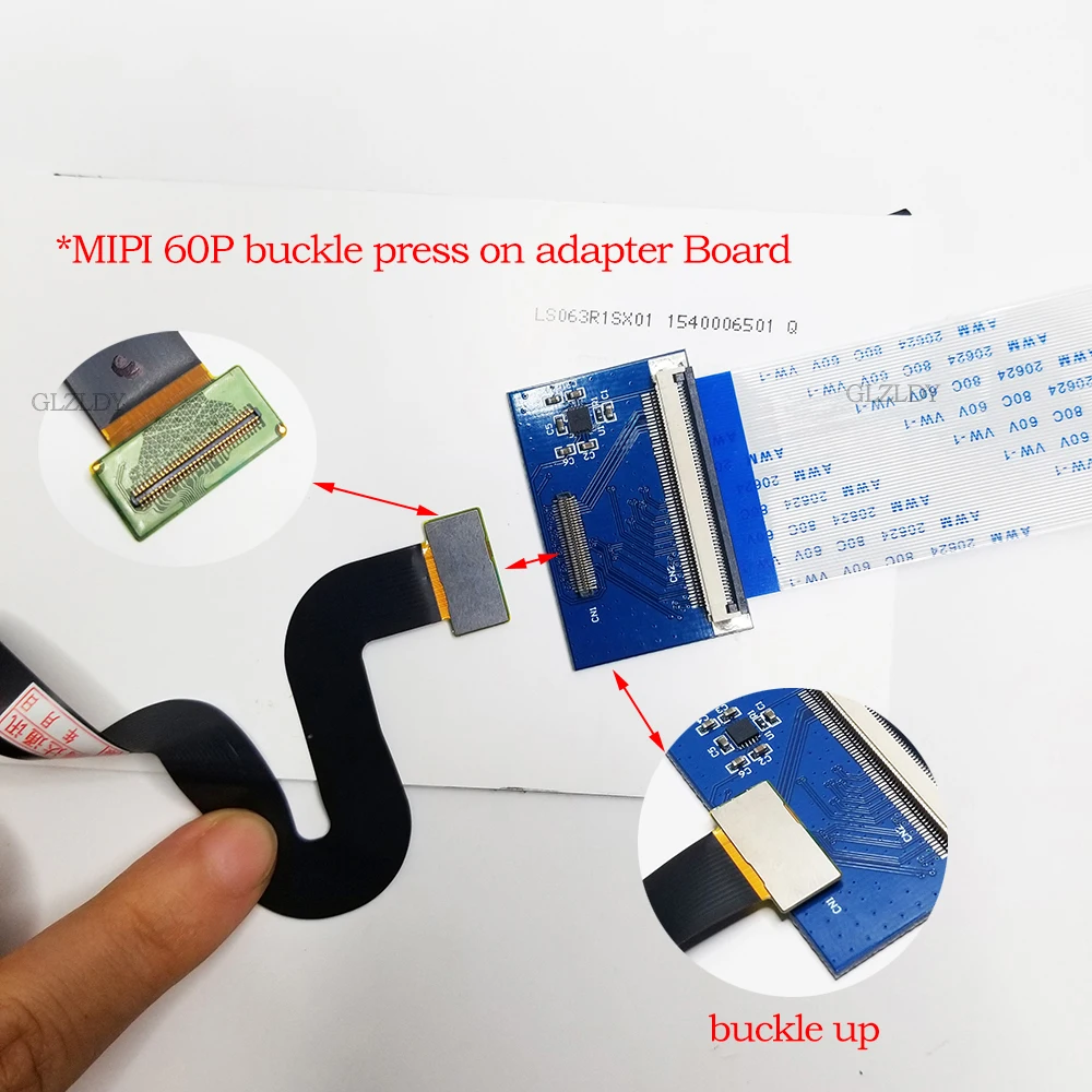 6.3 นิ้ว 2K HD LCD IPS LS063R1SX01 2560*1440 1440*2560 HDMI to MIPI 60P ชุดบอร์ด MIPI USB Controller Board หมุนกระจก