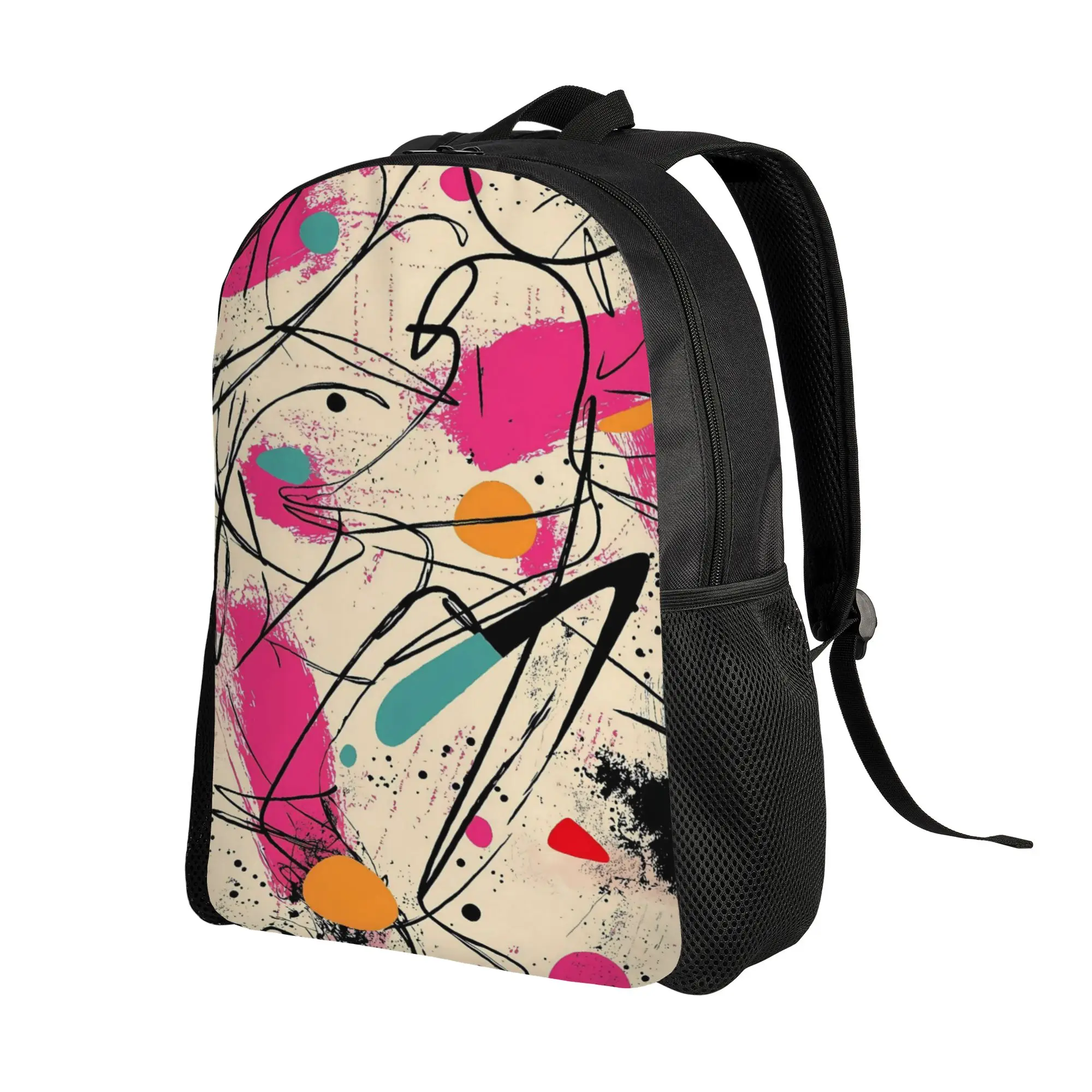Graffiti Minimal Line Anime Backpack  Youth Polyester Travel Backpacks Pattern Casual School Bags Rucksack