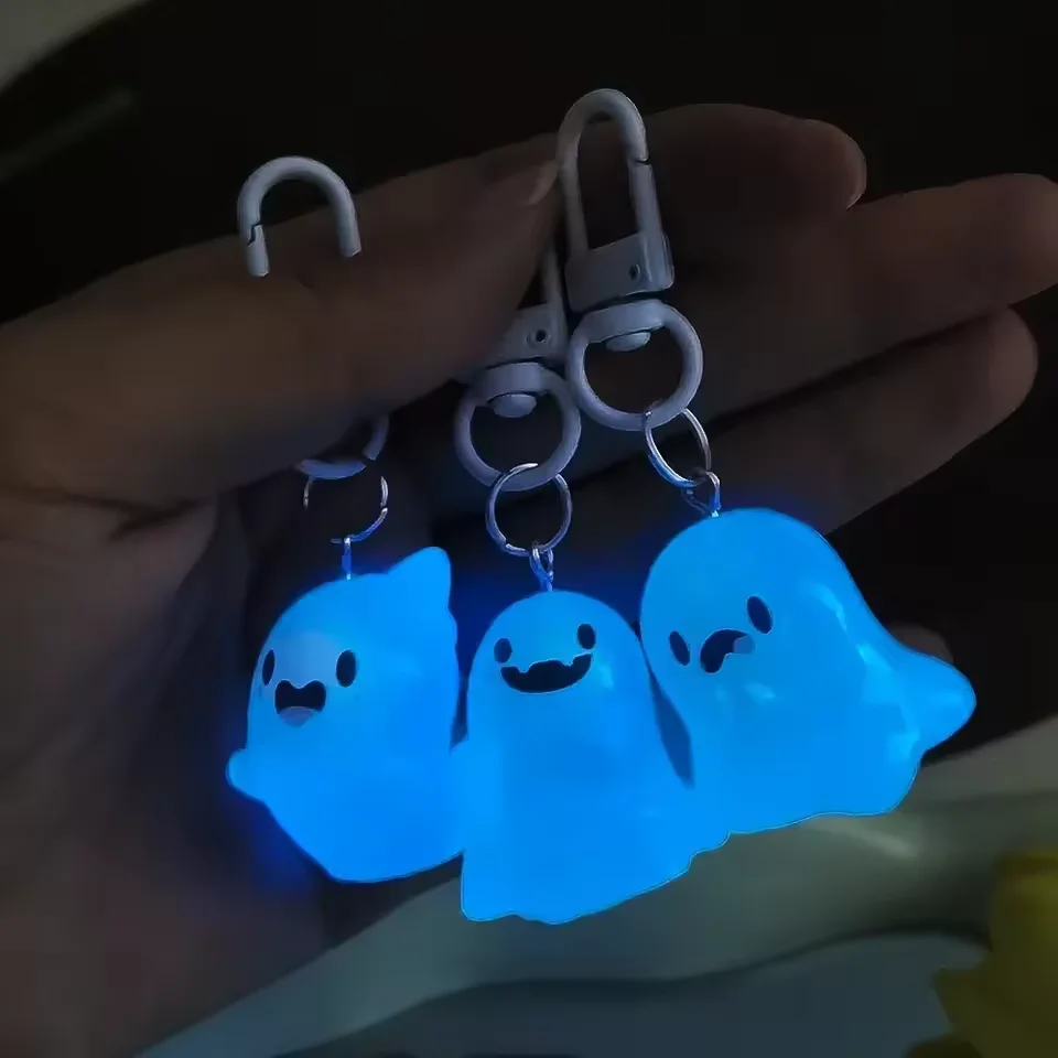 Halloween Jelly Ghost Keychain, Three-Dimensional Cartoon Glow-in-The-Dark Elf Pendant, Couple Best Friend Schoolbag Accessory view 5