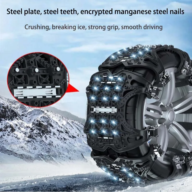 Vehicle Car Tyres Anti Slip Snow Chain Easily Mount Winter Security Chain Portable for SUV Trucks ATV Durable Lightweight