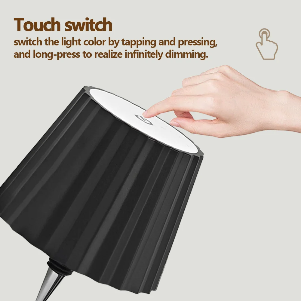 1 قطعة مصباح طاولة زجاجة لاسلكي التحكم باللمس 3 ألوان ومصباح ليلي يعتم ستبليس لزجاجات النبيذ أضواء مكتب