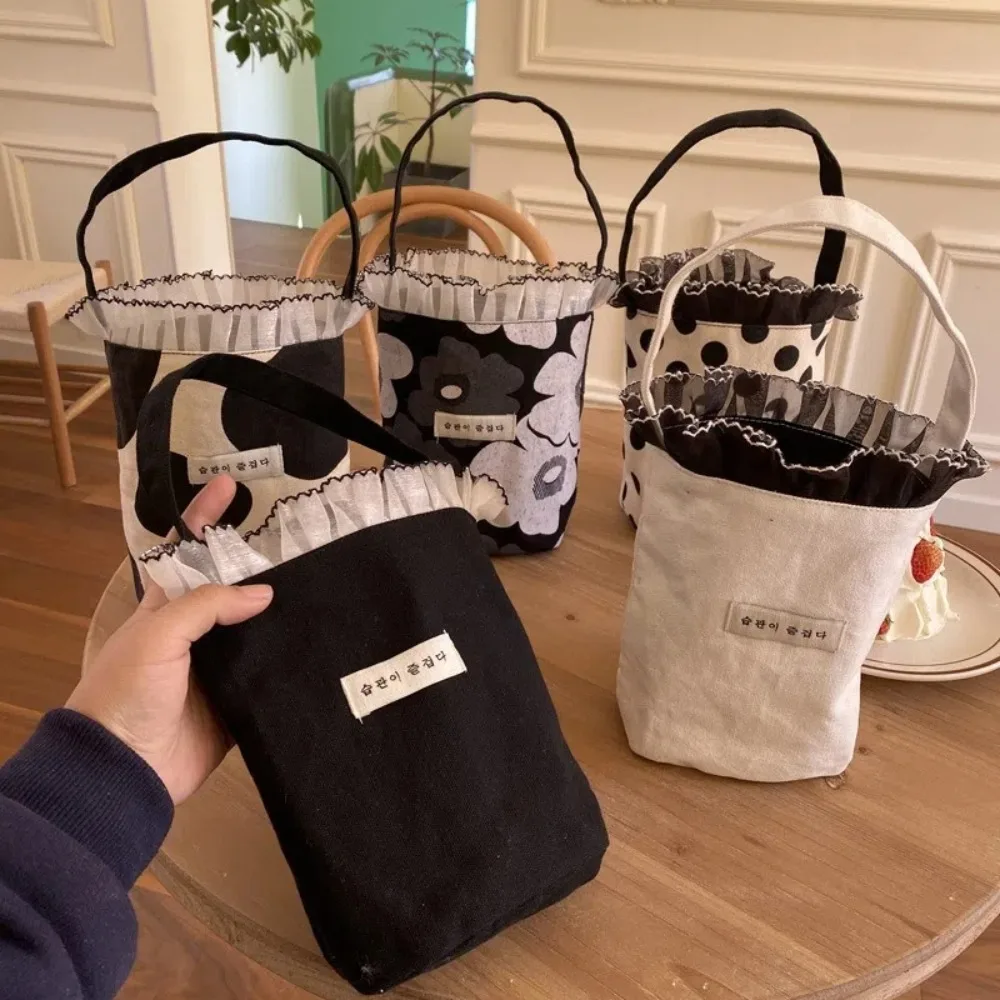 

Портативные сумки-ведра в корейском стиле, холщовые подарки, сумки для чая с молоком, большая вместительная пляжная сумка для улицы