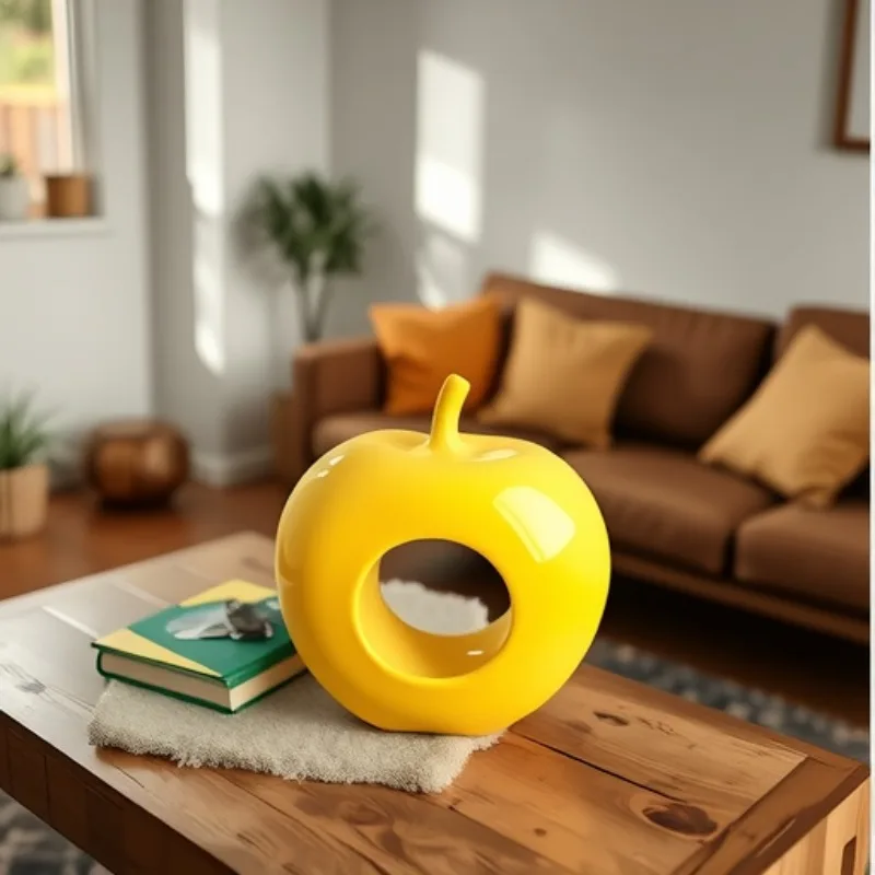 Creative Hollow Apple Ceramic Sculpture Ornament Modern Fruit Apple Porcelain Crafts Bookcase Living Room Aesthetic Decoration