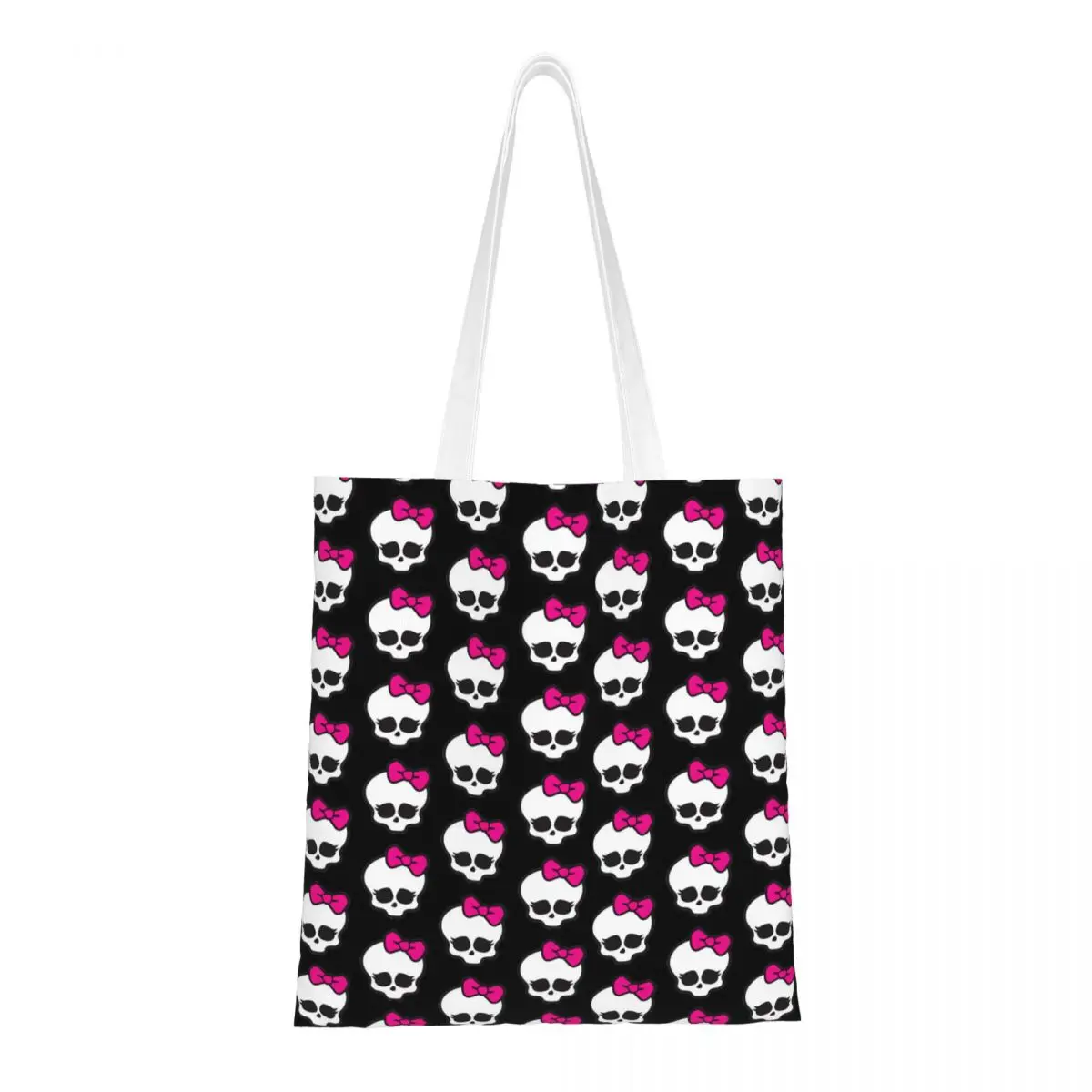 Monster High Anime Canvas Tote Bag Reusable Unique Design Shopping Bag for Unisex