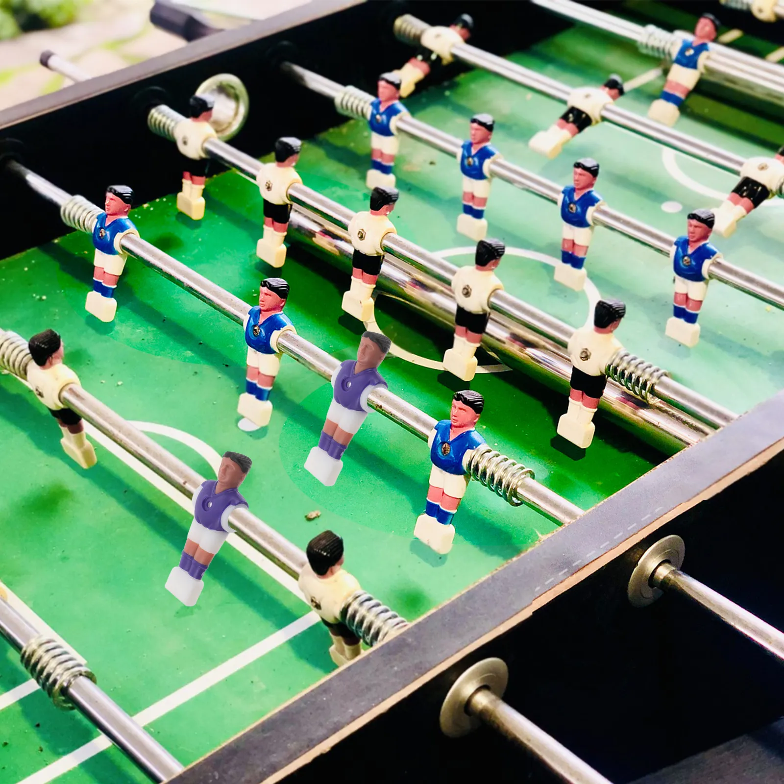 1 Set Tabletop Soccer Players Figures Miniature Football Player Figurines Resin Markers For Foosball Tables Replacement Party