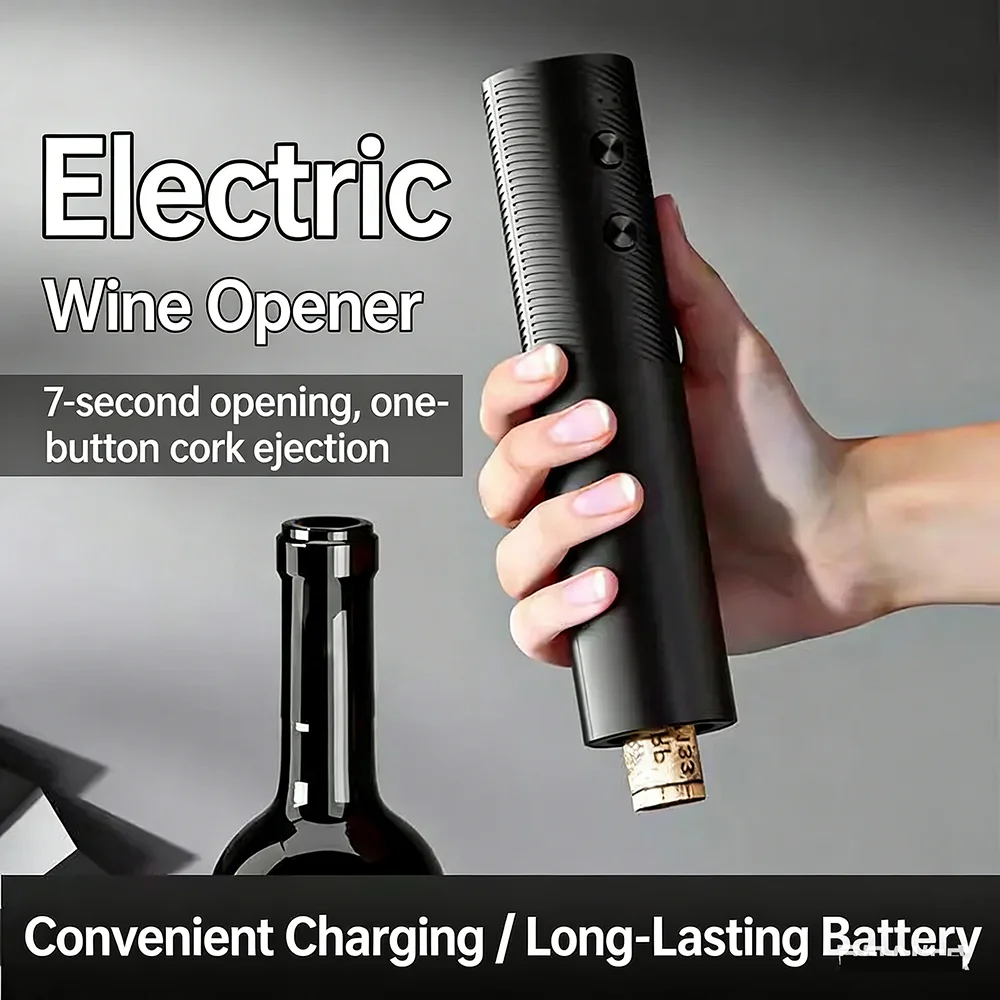

USB Rechargeable Electric Wine Bottle Opener Automatic One-click Button Red Wine Corkscrew Home Bar Accessories Kitchen Tools