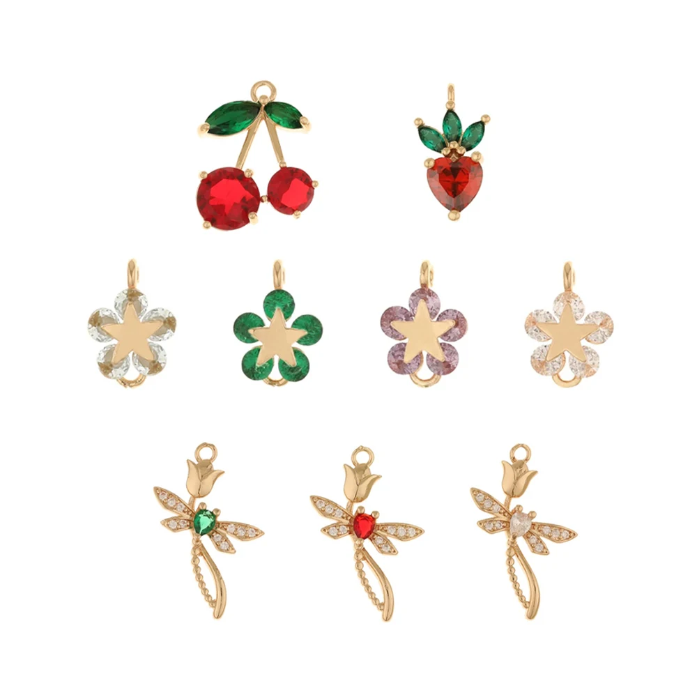 

Cordial Design 50Pcs DIY Jewelry Accessories/CZ Pendant/Flower Shape/Jewelry Findings & Components/Hand Made/Rhinestone Charms