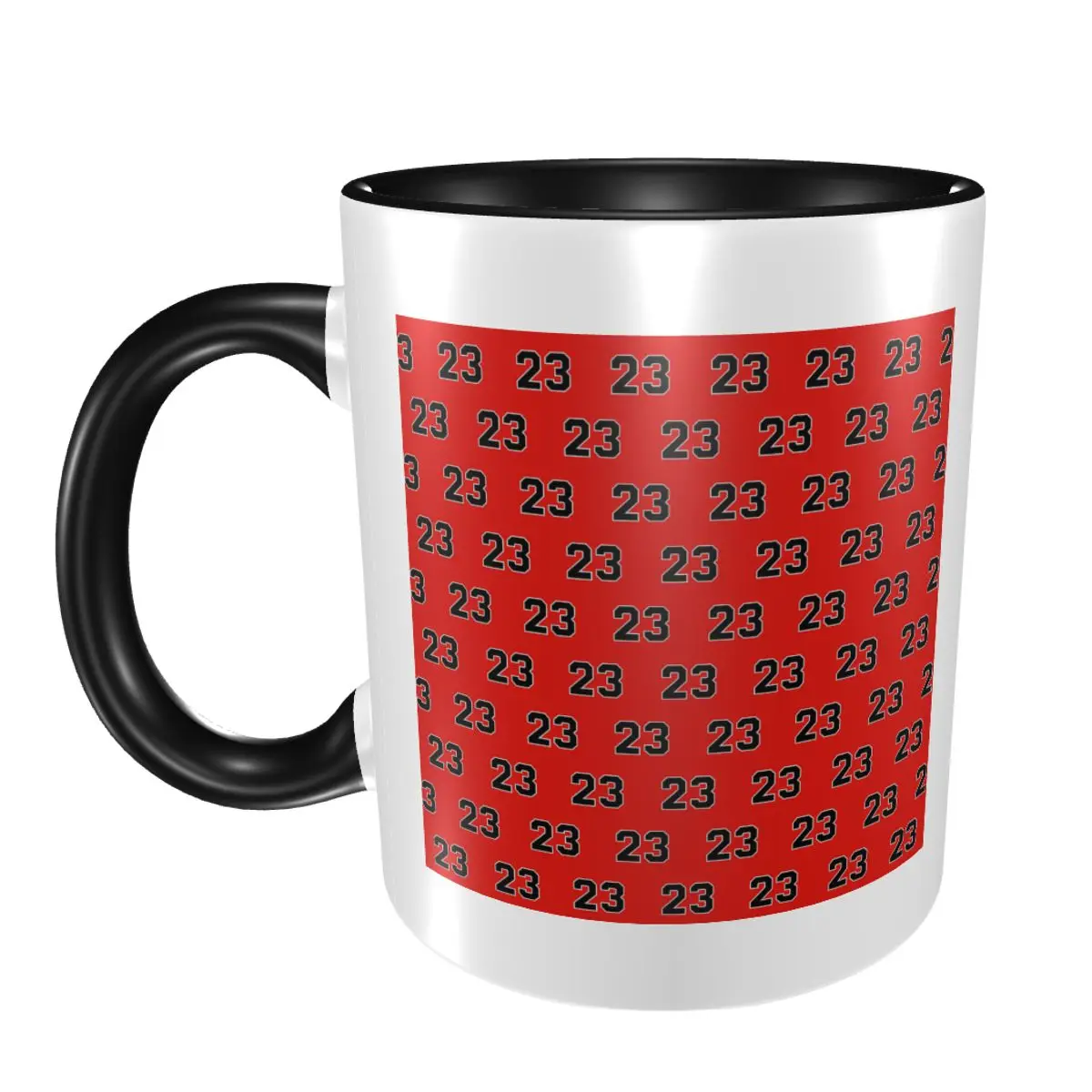 

Basketball Red 23 Number Mug Funny Ceramic Coffee Cups Tea Mugs Milk Cup Drinkware Gifts for Friends